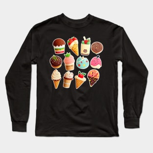 #12 Cute happy dessert sticker pack Long Sleeve T-Shirt